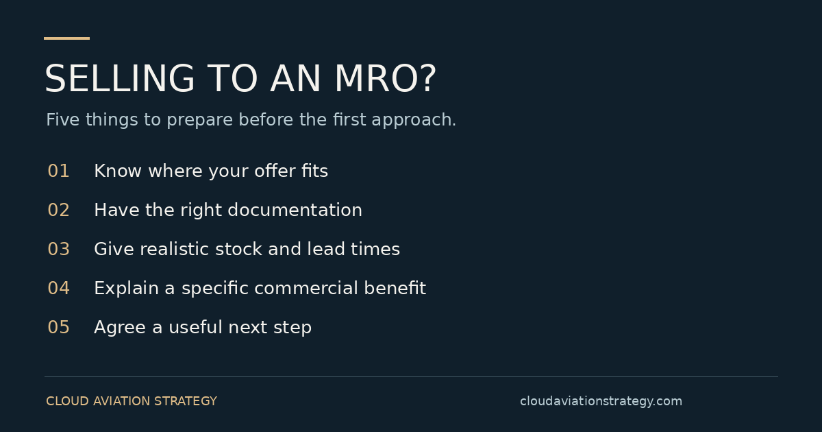 Selling to an MRO? Five things to prepare before the first approach.